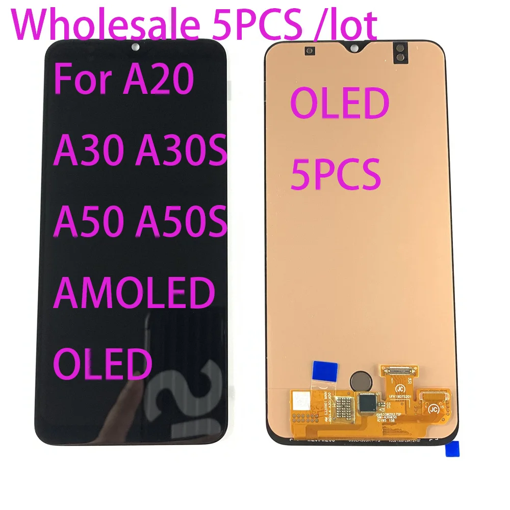 US $194.36 Wholesale 5PCS AMOLED For Samsung A20 A30 A30S A50 A50S LCD Display Touch Screen Digitizer Assembly
