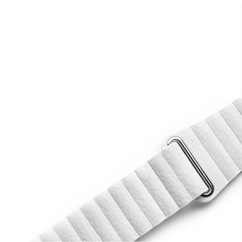 white Натуральная кожа петля ремешок для apple watch band 44 мм 40 мм, 42 мм, 38 мм, версия 5/4/3/2/1 наручных часов iwatch, ремешок магнитный браслет - Цвет ремешка: white