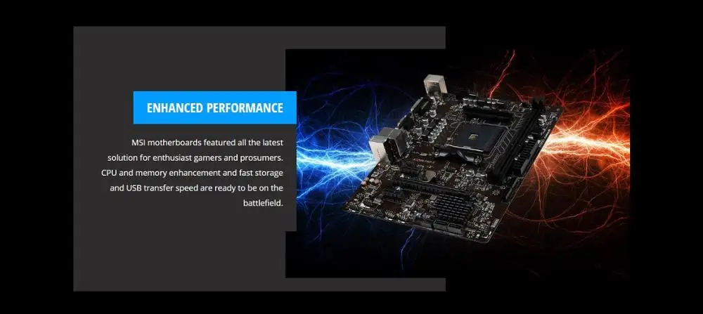 Материнская плата MSI A320M PRO E материнская amd am4 socket ryzen DVI dual ddr4 memory slot PCI Gen3 X16 SATAIII USB3.1 m