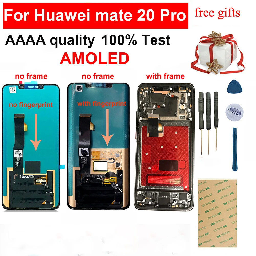 

AMOLED Assembly with fingerprint For Huawei Mate 20 Pro LCD Touch Screen 6.39'' Digitizer Mate20 Pro LCD Display With Frame