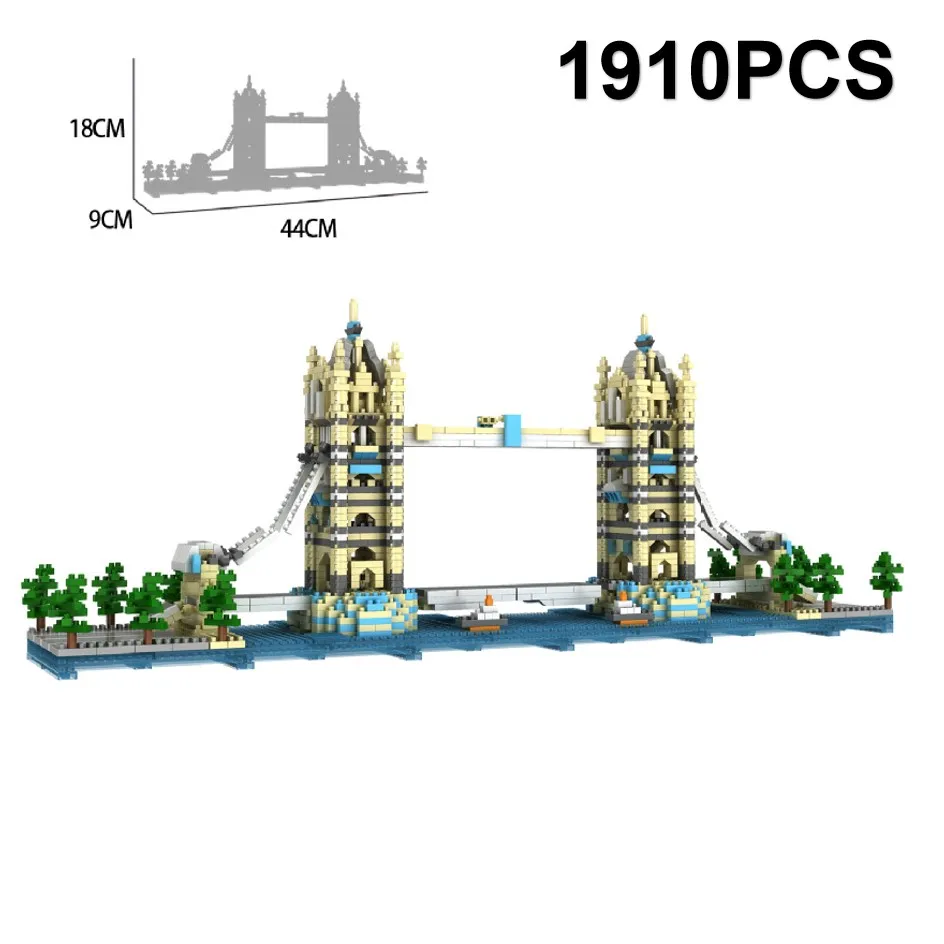 Серия строительства города строительные блоки известная архитектура пирамиды Лондонский Тауэрский мост Биг-Бен Развивающие игрушки для детей