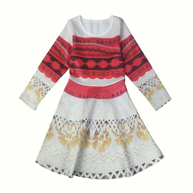 

2019 new foreign trade girl vest cartoon print moana marine romance dress kids dresses for girls christmas Boutique cute