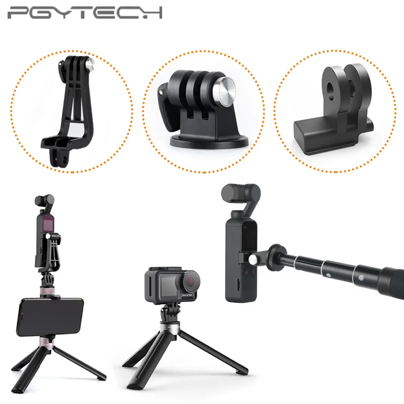 PGYTECH DJI Osmo Карманный L кронштейн 1/4 винтовой адаптер Универсальный комплект из трех предметов адаптер держатель DJI Osmo карманные аксессуары