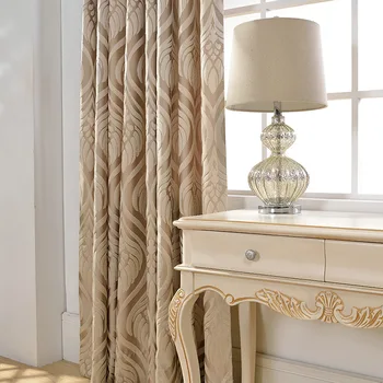 

New luxury beautiful beige gray Modern Curtains for Living Room Bedroom Curtains Simple New High Precision Jacquard Curtains