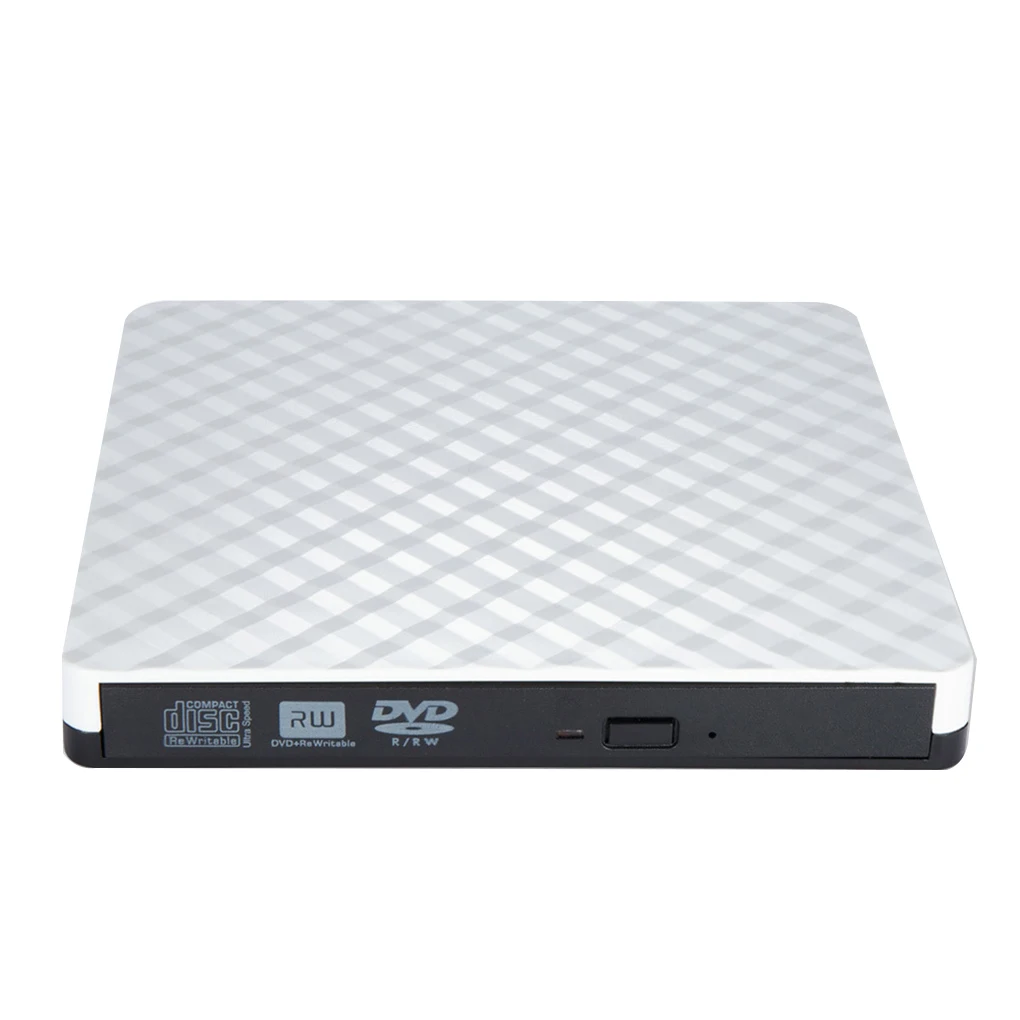 Внешний USB3.0 DVD RW CD Writer тонкий оптический привод горелки ридер плеер лоток тип портативный для портативных ПК - Цвет: white