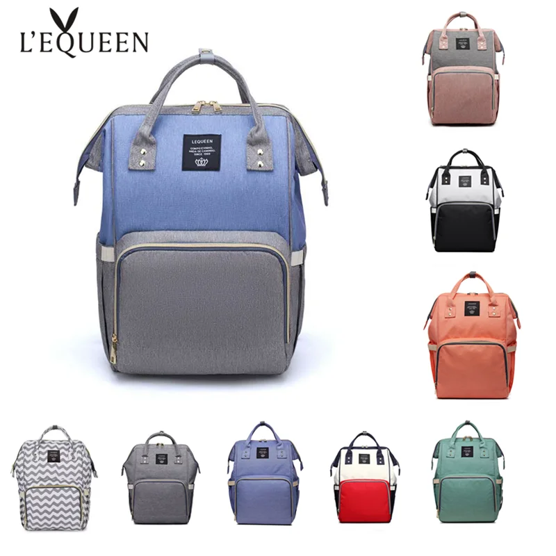 

LEQUEEN Diaper Bag Fashion Mummy Maternity Nappy Bag Large Capacity Bag Travel Stroller Backpack Designer Nursing for Baby Care