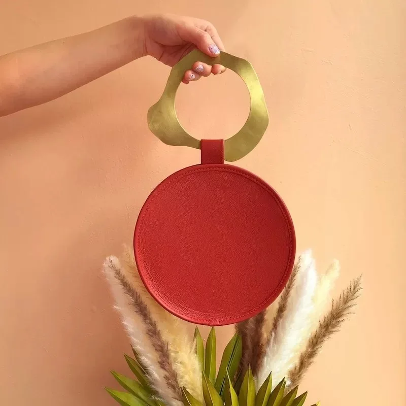 red Винтажные сумки из крокодиловой кожи круглая кожаная сумка женская летняя сумка через плечо роскошные кожаные сумки женские брендовые сумки через плечо - Цвет: red