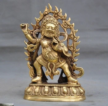 

Tibet Buddhism Bronze Mahakala Wrathful Deity Buddha Statue