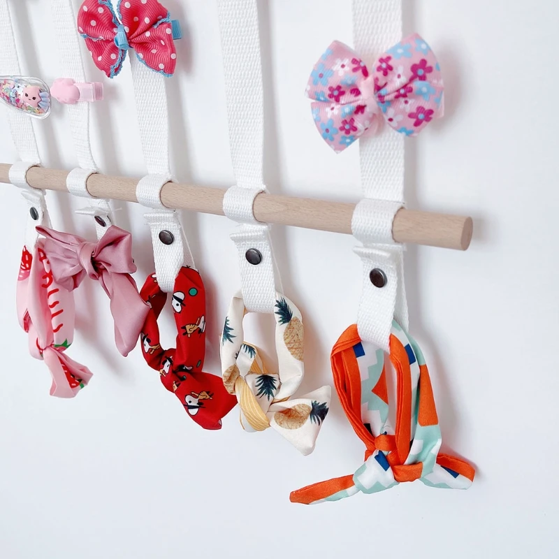 Palos de madera de tejido nórdico niña, lazos para el cabello, cinturón de almacenamiento para niña, horquilla, pinzas para el cabello, soporte para diademas, Organizador - AliExpress Madre y niños