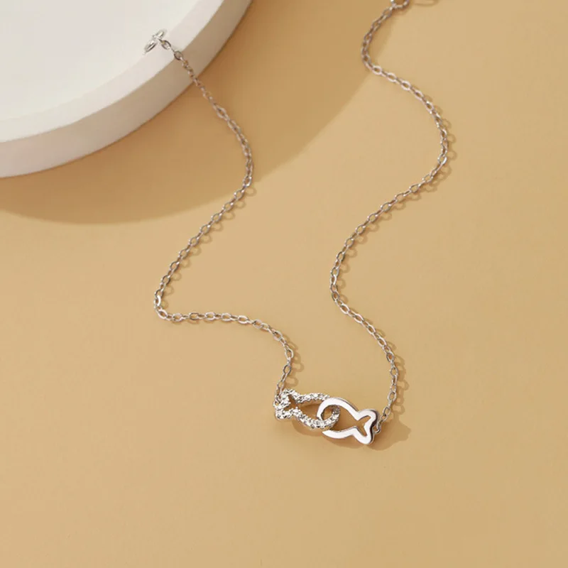 925 Sterling Silver Kiss Fish Anklet For Women VENTFILLE silver anklets