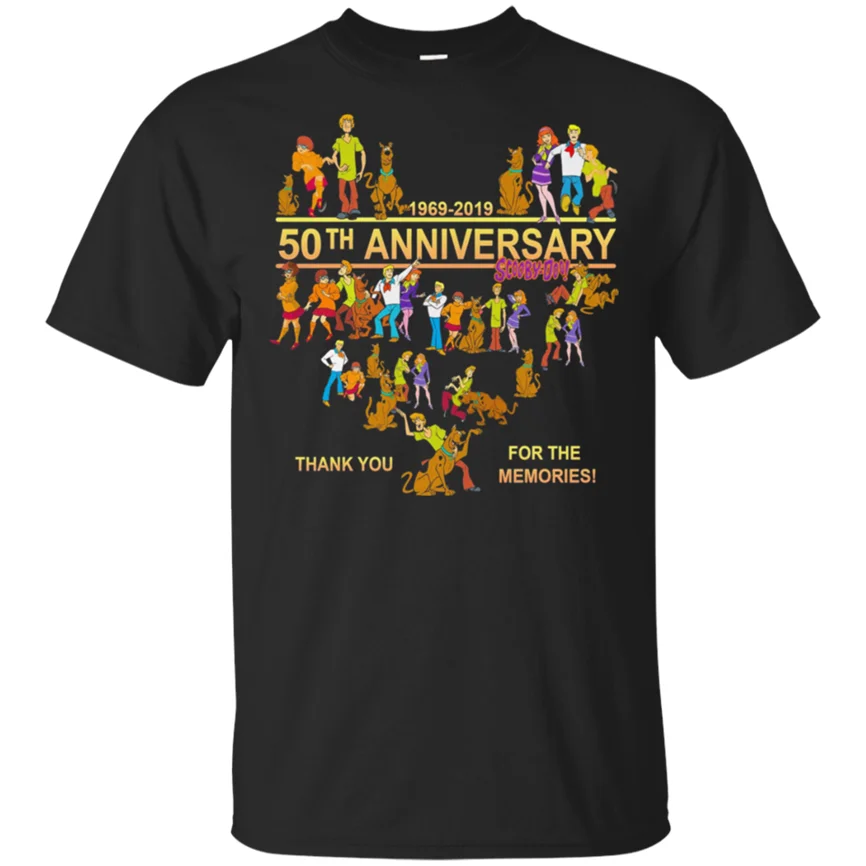 

50Th Anniversary Scooby-Doo 1969-2019 Heart T-Shirt Black For Men-Women 1 Free Shipping Tee Shirt
