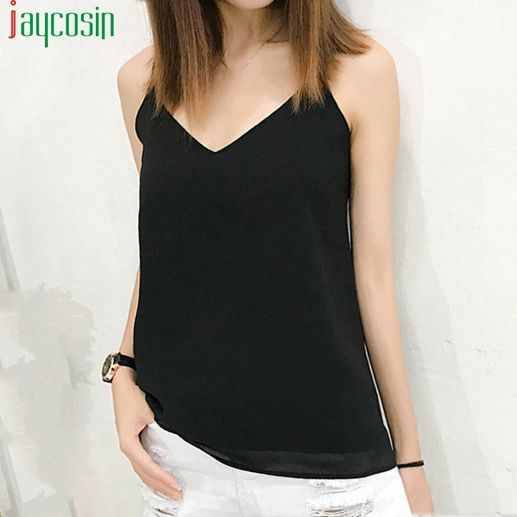 Chiffon Sling Tank Tops Women's Summer Loose Casual Pure Color Vest Plus Size Sleeveless Strapless Fashion Beach Femme Camisole | Женская
