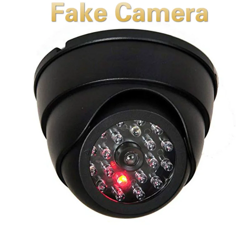 

Outdoor CCTV Fake Simulation Dummy Camera Home Surveillance Security Dome Mini Camera Flashing LED Light Fake Camera Black