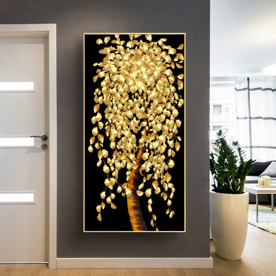 

3d Diamond embroidery golden money tree crafts DIY diamond painting full square/round diamond mosaic sticker JS5318