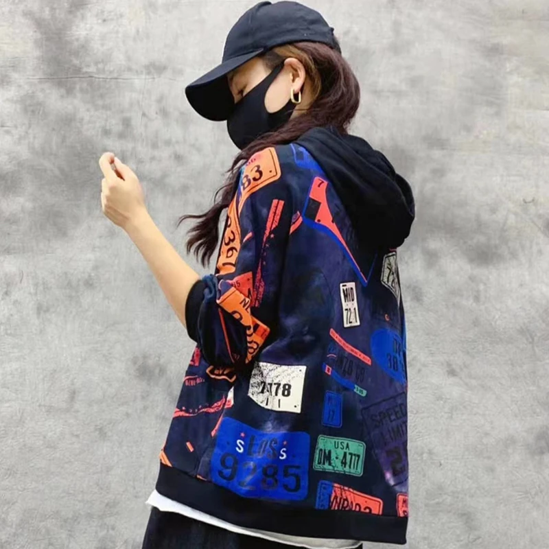 Tanie Max LuLu jesień koreański mody marki dziewczyny Punk ubrania kobiet drukowane bluzy z kapturem luźne Streetwear Casual drukowane bluzy