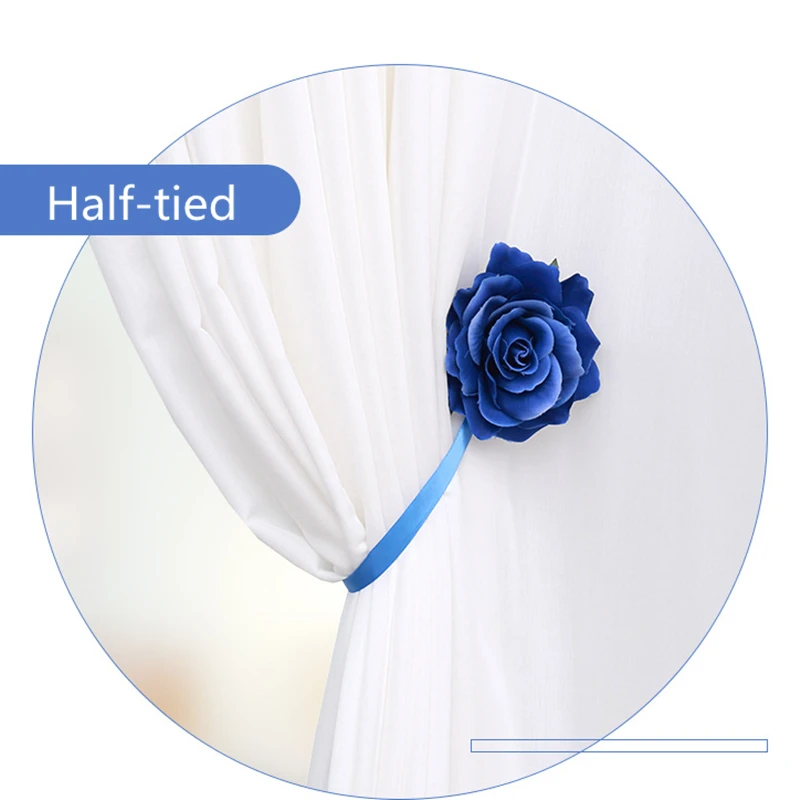 Description Picture 5 of itemFlowers Magnetic Curtain Clip Curtain Holders Tieback Buckle Clips Hanging Ball Buckle Tie Back Curtain Accessories Home Decor