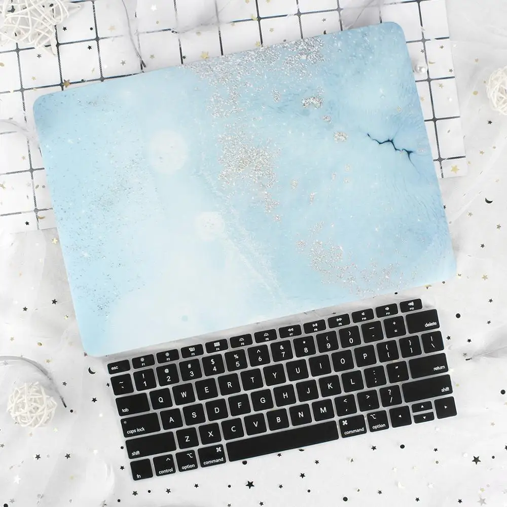 R018 Модный чехол для ноутбука с мраморным узором для MacBook Pro 13 15 дюймов Air 11 13,3 защитный чехол с клавиатурой - Цвет: R018