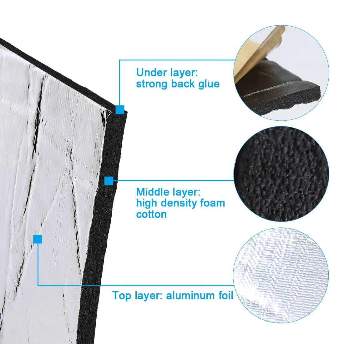 Uxcell 9/12/18/27pcs 50cm*30cm Car Sound Proofing Deadener Mat Heat Noise Insulation Deadening Mat For Hood Engine Sticker