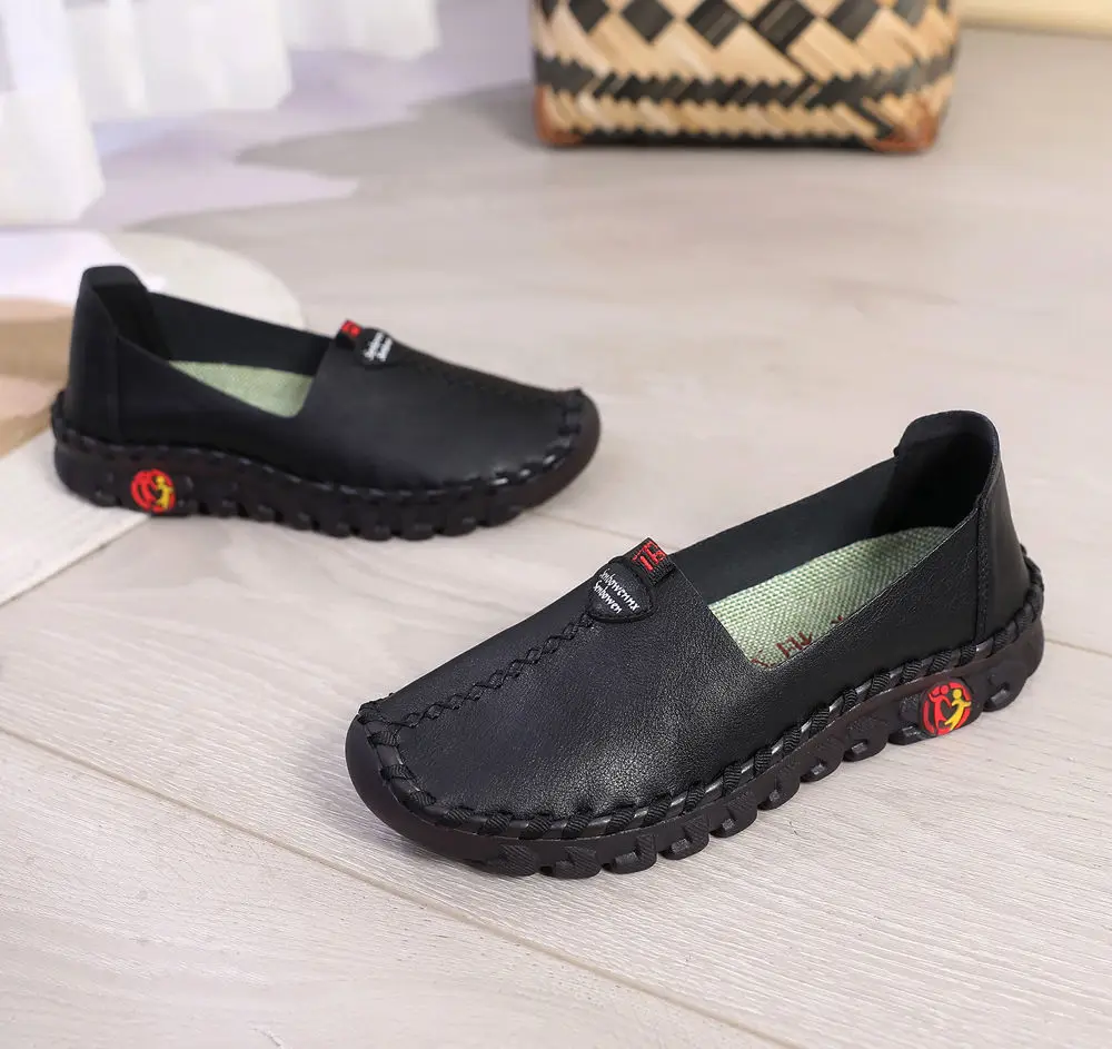 Designer Oxford Platform Shoes for Women Cozy Leather Loafers Female Precision Stitching Slip On Mules Moccasin Woman Sneakers