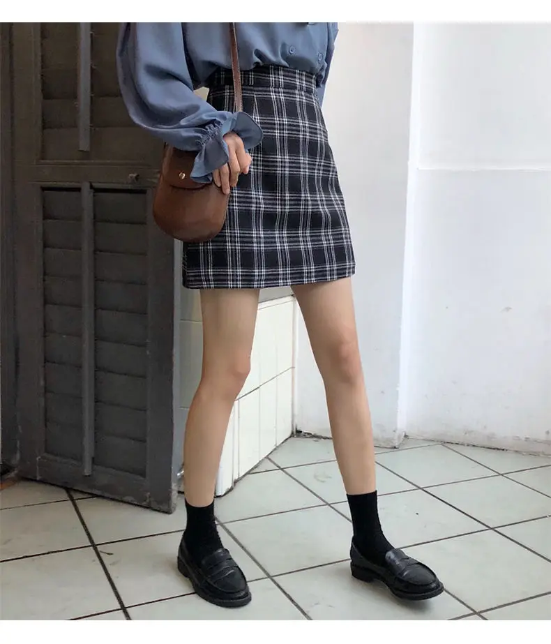 Retro Plaid Fashion Mini Skirt-8