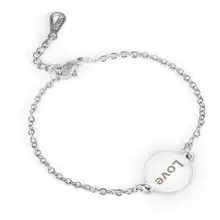 Настраиваемый браслет с надписью круглый из нержавеющей стали золотой и серебряный двухцветный дополнительный браслет для креативных подарков для женщин