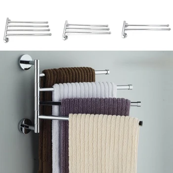

Wall-Mounted Stainless Steel Swivel Bars Bathroom KitchenTowel Rack Hanger Holder Organizer Bathroom Accessories Cupboard Hanger