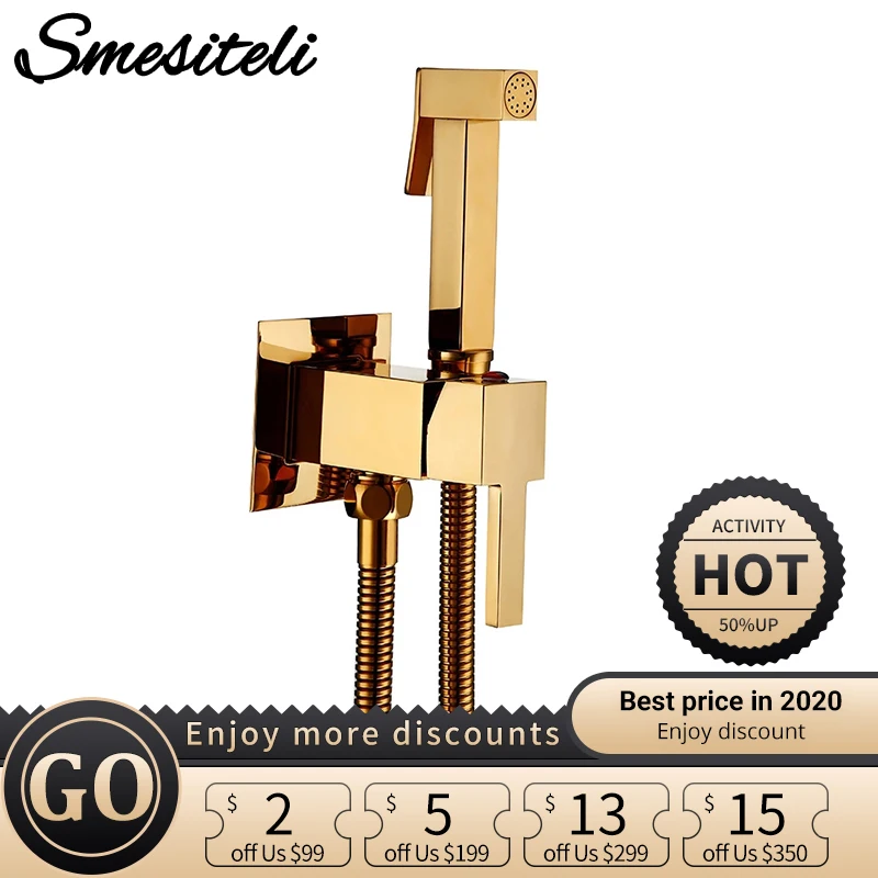 Smesiteli Toilet Brass Bidet Spray Shower Bidet Set Copper Valve Bathroom Bidet Shower Sprayer Wall Mounted Tap Mixer