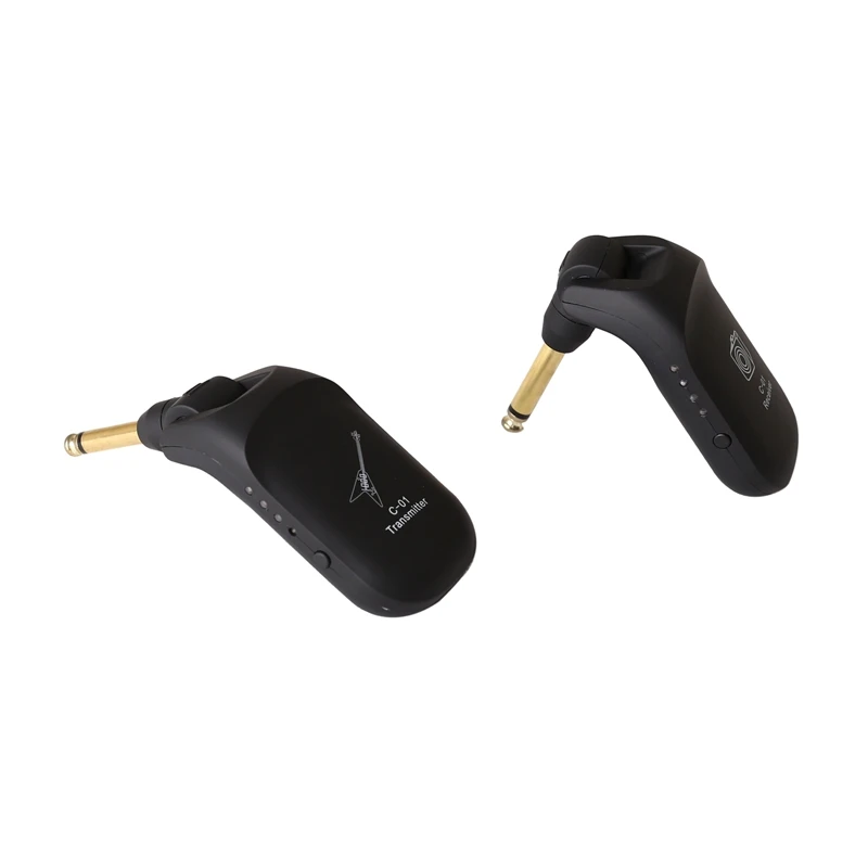 Wireless Guitar System Built-in Rechargeable 4 Channels Wireless Guitar Transmitter Receiver for Electric Guitar Bass