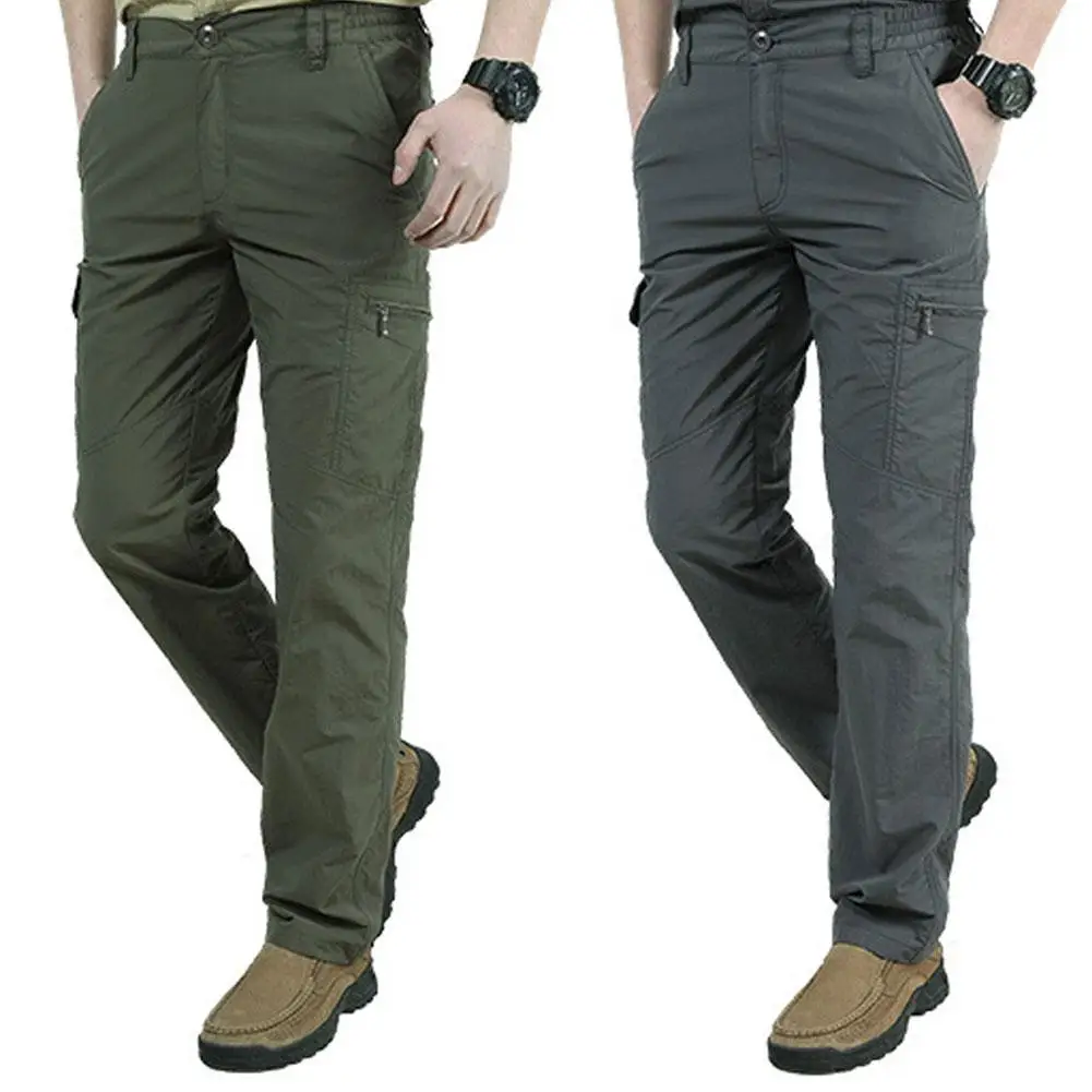 Men's Thin Pants Cargo Work Army Breathable Waterproof Quick Dry Men Pants Casual Summer Trousers Military Style Tactical Pants