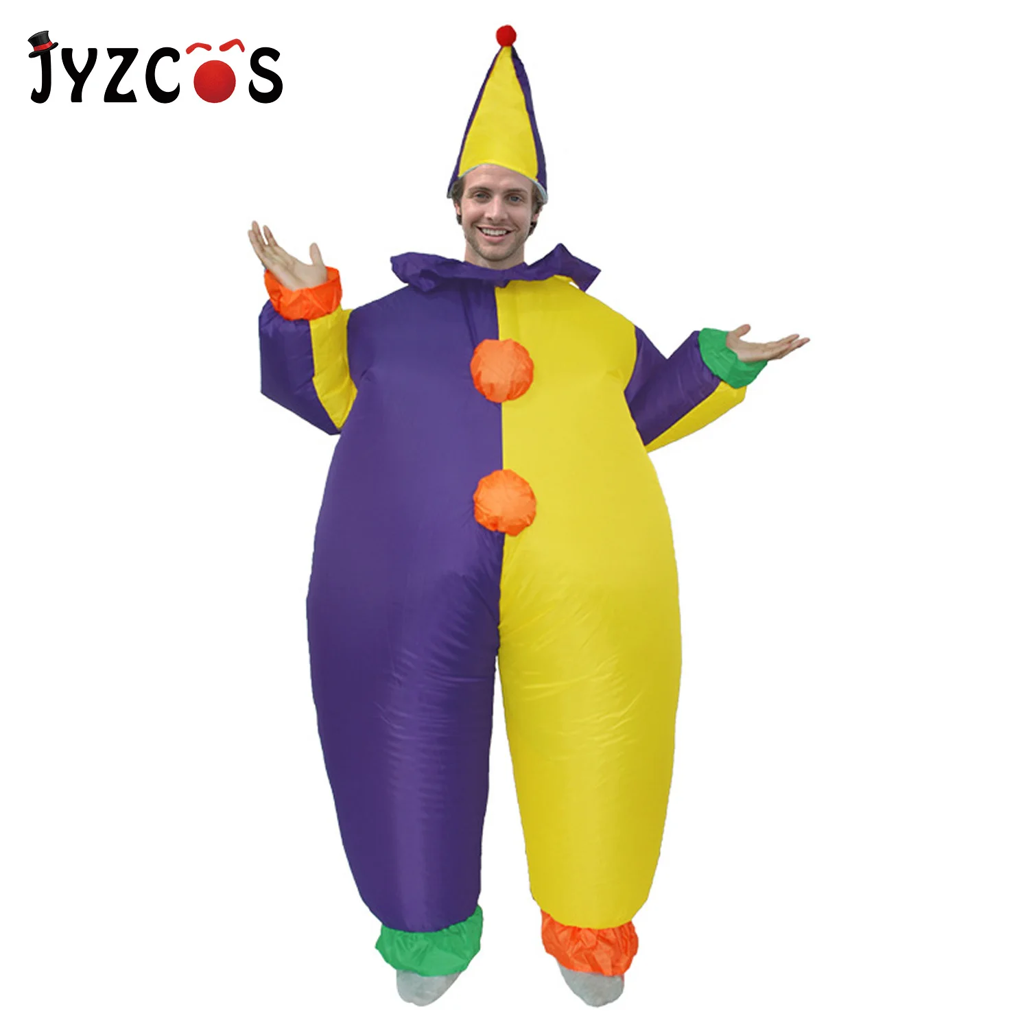 JYZCOS надувной костюм клоуна для взрослых забавная игра платье костюмированной