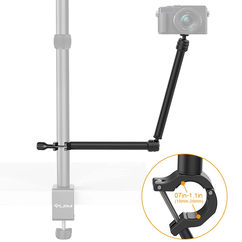 VIJIM LS04 Boom Arm Pipe Clamp Two-stage Extension Desk Mount Bracket Light Stand with 1/4 for Mic DSLR Camera Video Lights | Электроника