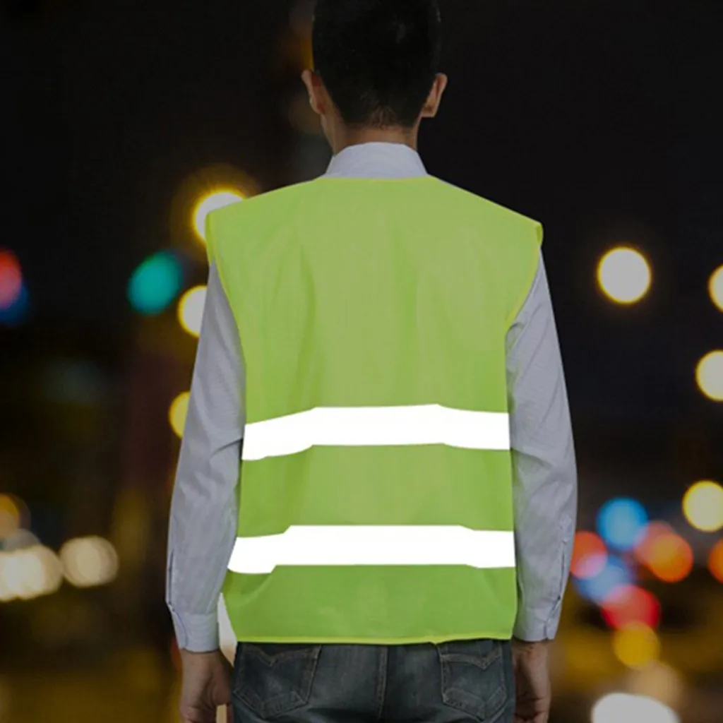 4 шт светоотражающий сигнальный защитный жилет рабочая одежда автомобиля с защитой от проколов желтый жилет ночной защитный для занятий спортом, будь то Велосипедный спорт или бег Предупреждение
