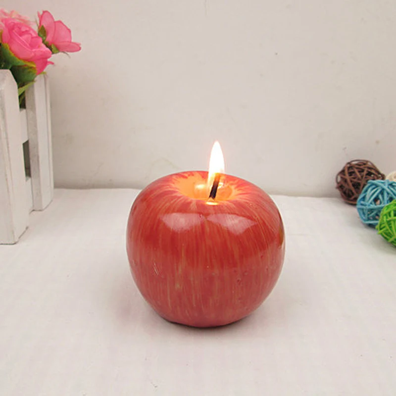 Креативная имитация свеча в виде яблока Рождественское украшение фруктовая форма Рождественский подарок украшение дома