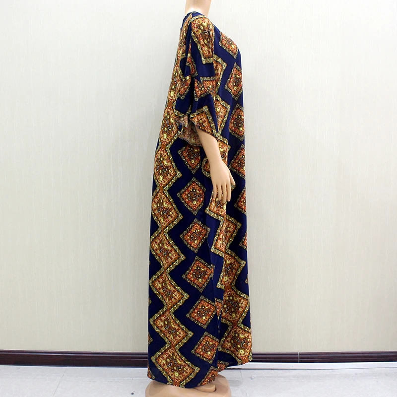 Разноцветные элегантные гофрированные женские платья Boho с коротким рукавом зимние Африканские модные макси платья с шарфом