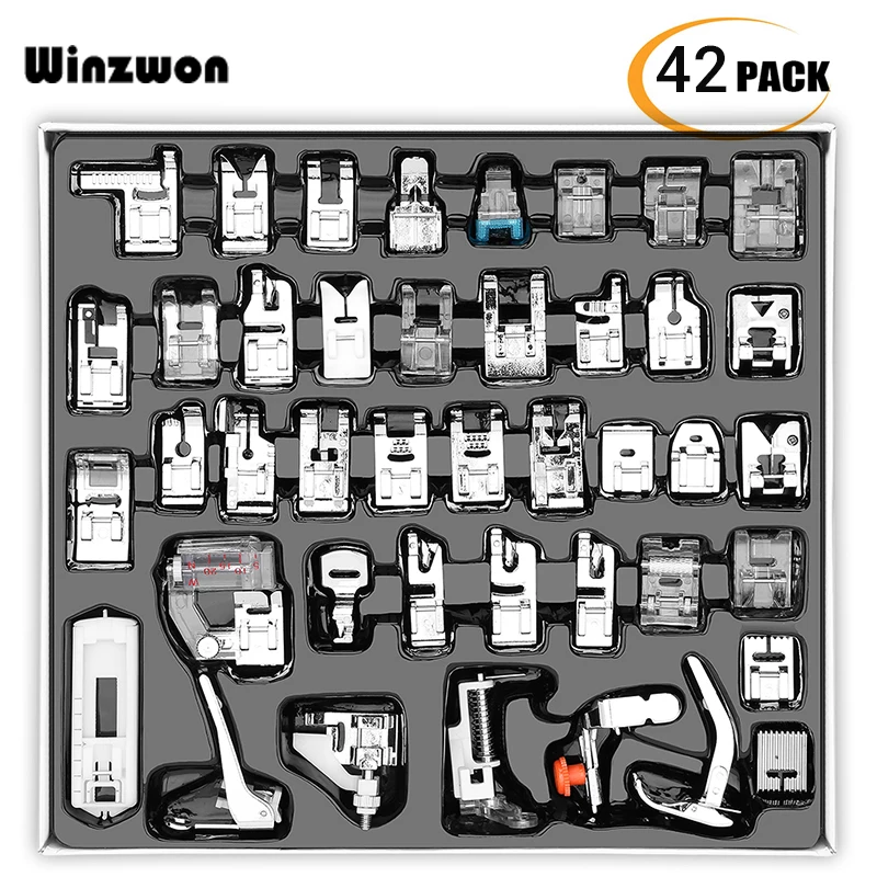32//42Pcs Domestic Sewing Machine Presser Foot Set Kit For Singer Brother Janome