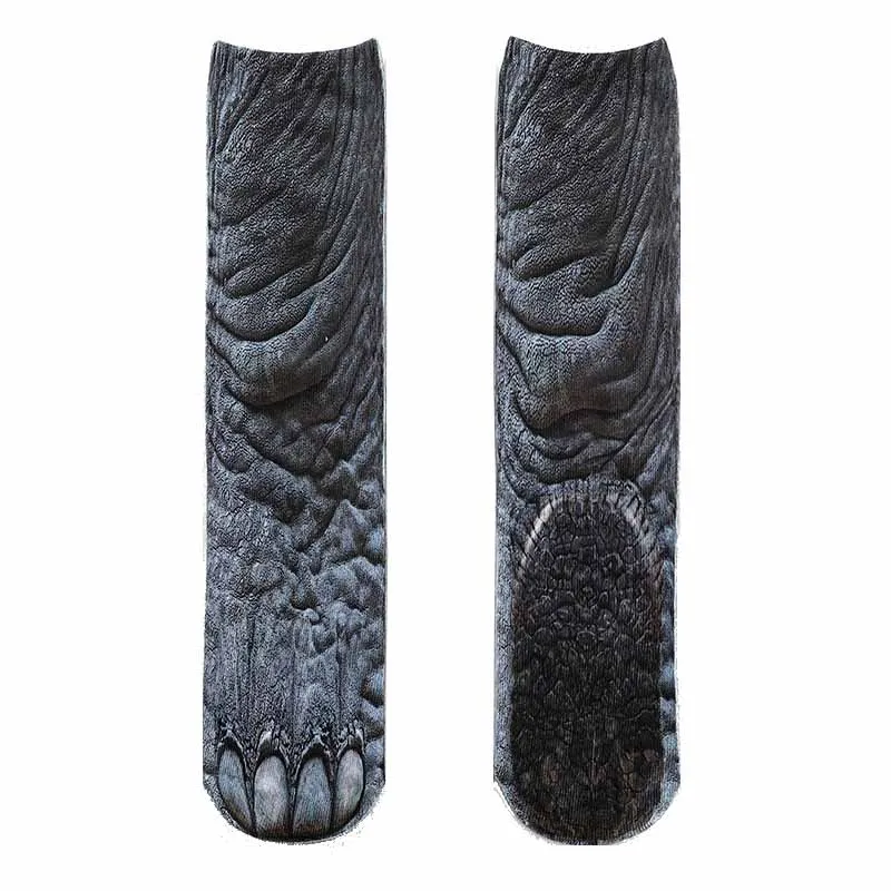 9 New 3D Print Adult Animal Paw Socks Unisex Crew Cat Long Stocks Elastic Breathable Sock Dog Horse Zebra Pig Cat Paw - Цвет: 9