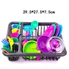 28pc Kids Cutlery Role Play Toy Set  Kitchen Utensil Accessories Pots Pans  1