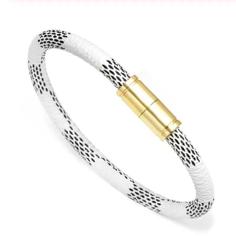 19CM white Модный мужской браслет из воловьей кожи в стиле панк, браслеты для женщин, ювелирные изделия, магнитный браслет с шармом, подарок - Окраска металла: 19CM white