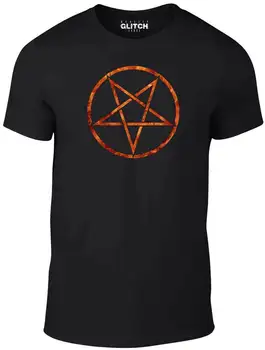 

Flaming Pentagram T-Shirt - Occult T Shirt Satan Devil retro cool black metal