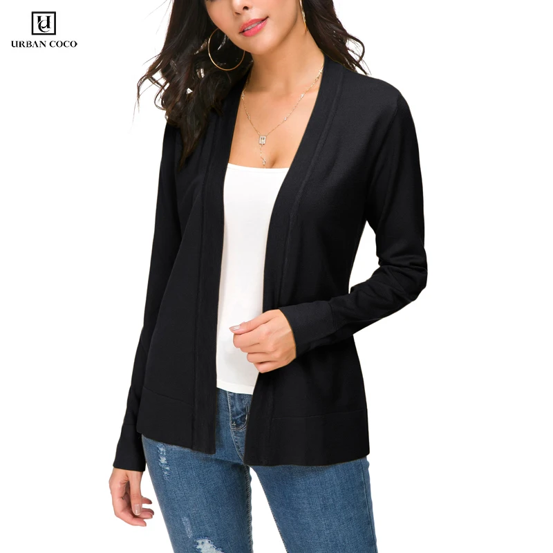 

Urban CoCo Women's Long Sleeve Open Front Knit Cardigan Sweater