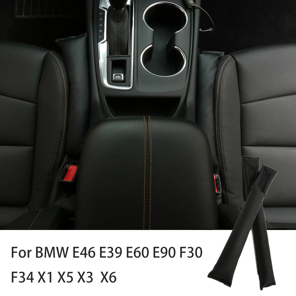 cheap 2pcs Advanced soft PU leather Car Seat Gap Pad Fillers Spacer Storage Slot Plug sponge For BMW E46 E39 E60 E90 F30 F10 F34