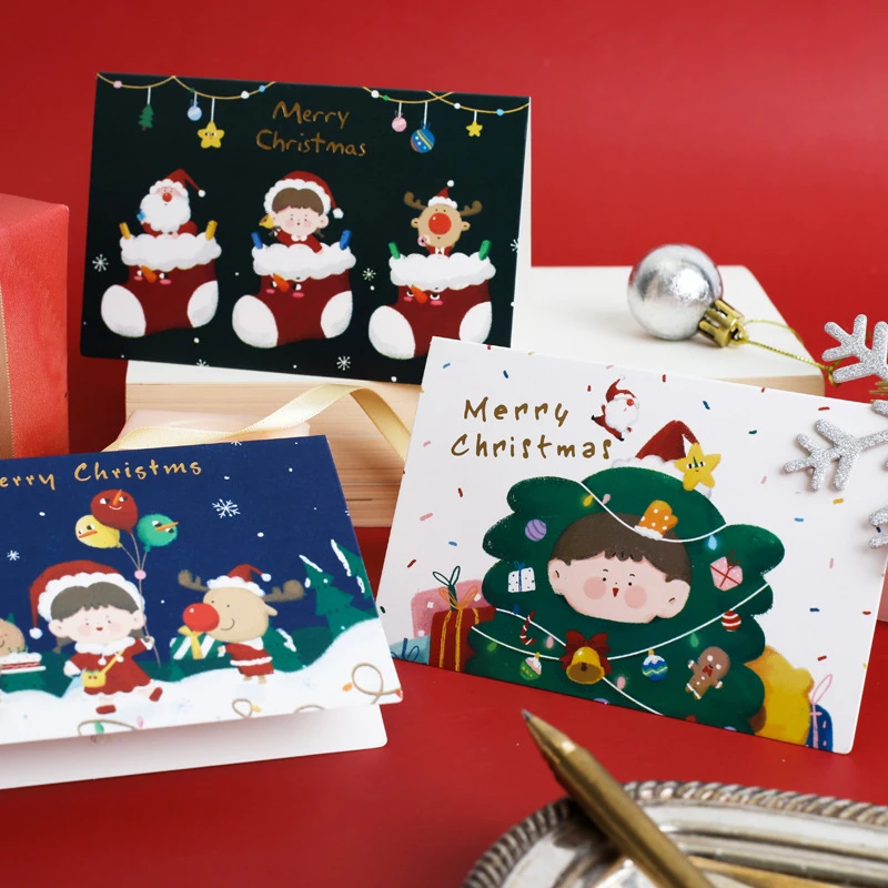 2022 Christmas Giftcard Deals Merry Christmas Gift Cards Greeting Card Christmas Tree Stickers Cute  Design For 2022 New Year|Business Cards| - Aliexpress