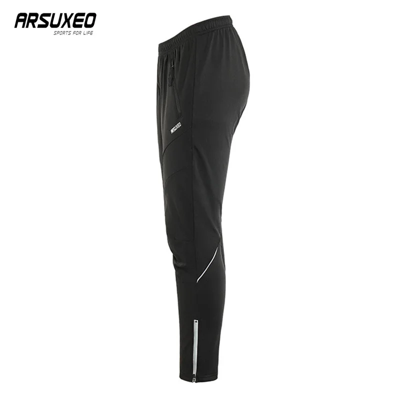 ARSUXEO зимние велосипедные штаны мужские быстросохнущие спортивные штаны MTB Штаны флисовые ветрозащитные брюки отражающие брюки