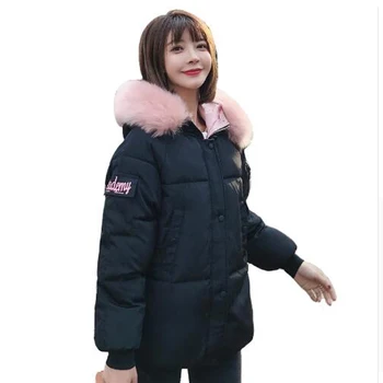 

2020 new design Korean Style Winter Jacket Women Stand Collar Solid Female Down Coat Loose Oversized Womens Short Parka coat 11