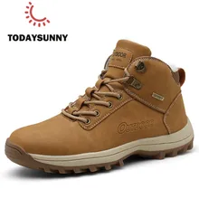 Мужские ботинки Большие размеры 36-48, зимние мужские теплые плюшевые ботинки из овечьей шерсти Мужская Уличная обувь на шнуровке Водонепроницаемая безопасная обувь мужские ботинки