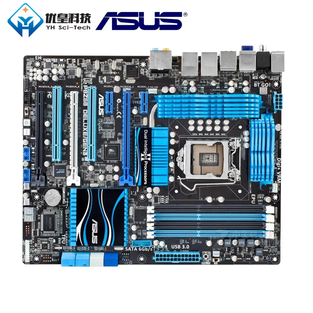 Asus P8Z68 Deluxe/GEN3 Intel Z68 Оригинальное используемое настольное гнездо для материнской платы LGA 1155 Core i7/Core i5/Core i3 DDR3 32G ATX