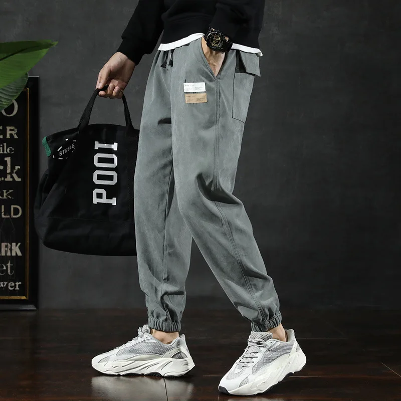 

206 [New Style] Bib Overall Men's Popular Brand Korean-style Autumn Students Capri Pants Men's Sports Beam Leg Casual Men