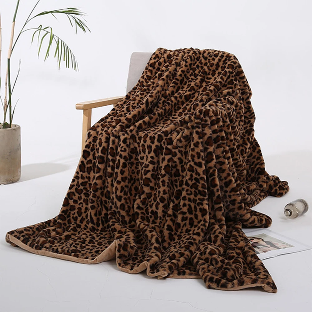 Faux Fur Fleece Throw Blanket Leopard Printing Polyestser Minky Fleece Couch Sofa Home Decor Blanket Twin Blankets Aliexpress