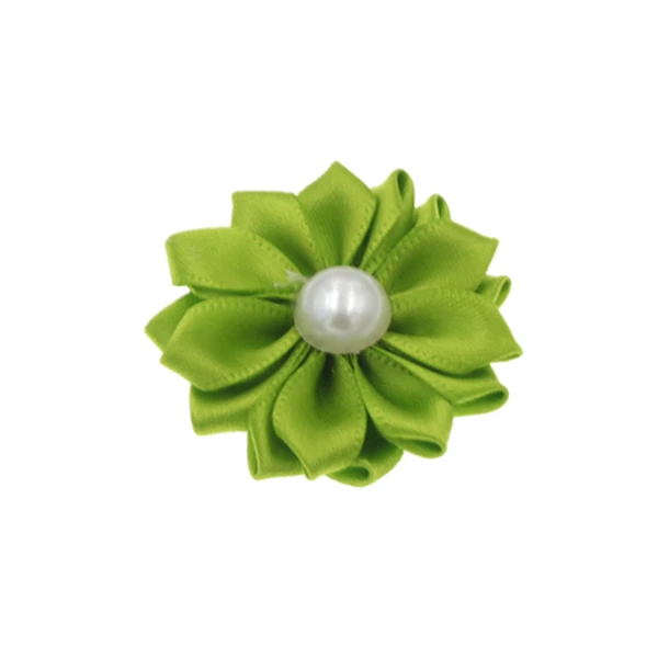fruit green 3,8 см детские мини самодельные цветы аксессуары атласная лента жемчуг без повязки на голову без зажимов Рождественские Свадебные аксессуары для волос 20 шт./партия - Цвет: fruit green
