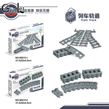 

Compatible Lepining City Trains Train Flexible Track Rail Crossing Straight Curved Rails Building Blocks Set Bricks Model Toys